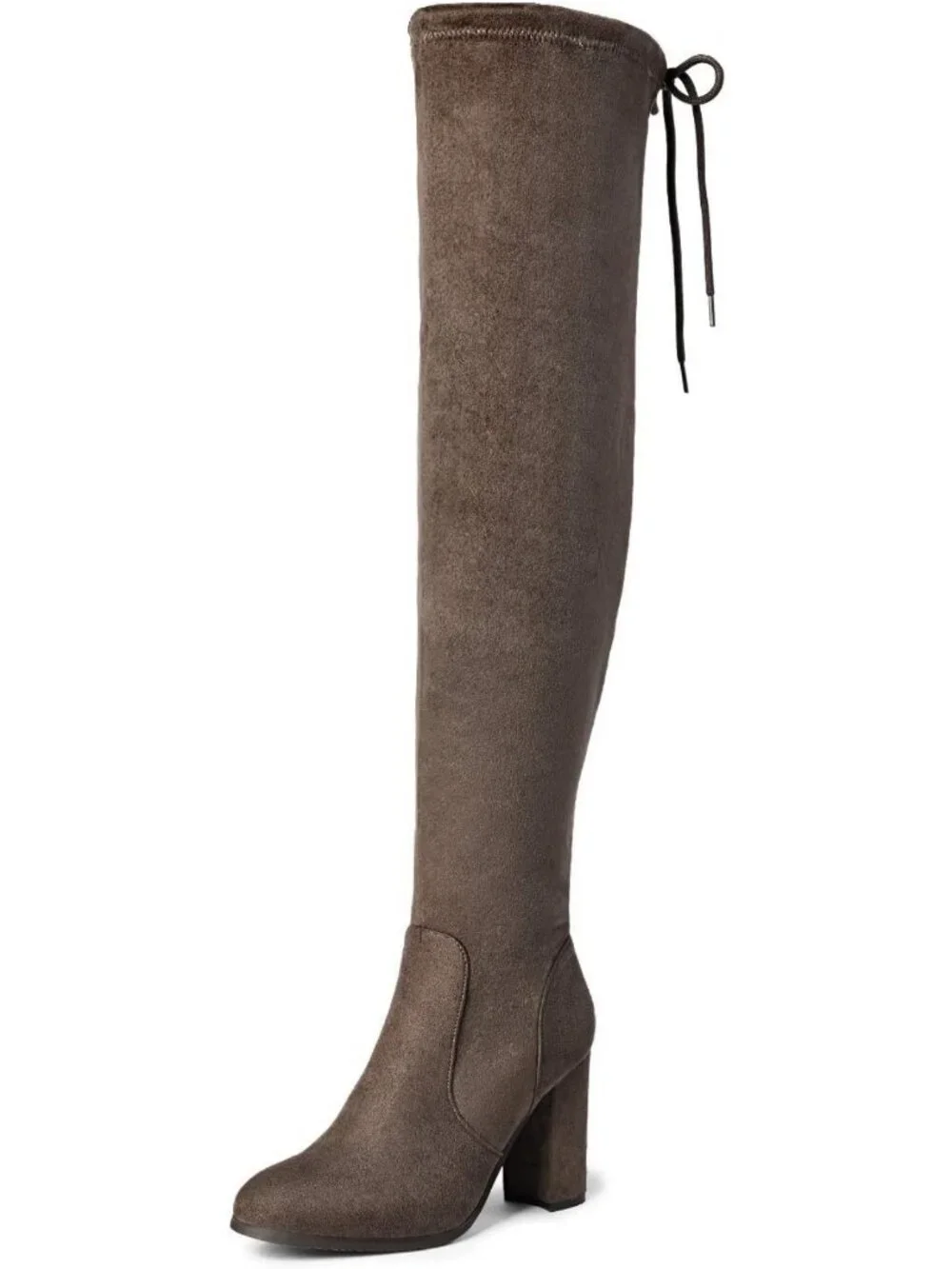 Chic Thigh High Over The Knee Fashion Boots | Block Mid Heel | Sexy Faux Fur